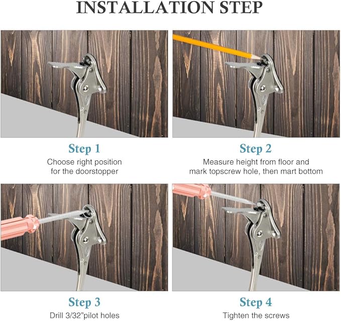 Door Stopper, One-Touch semi-Automatic Metal Door Stopper, with Non-Slip Rubber Tip for Wood, Concrete, Tiled, and Carpeted Floors (6inch x 1pack, White)