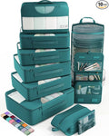 Veken 10 Set Packing Cubes for Travel Essential, Suitcase Organizer Bags in 4 Sizes, Carry-On Luggage Accessories with Large Laundry & Hanging Toiletry Bag, Must-Have for Airplane, Road Trip & Camping