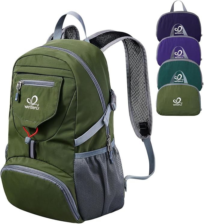 WATERFLY Small Lightweight Packable Backpack: 20l Ultra Light Foldable Travel Hiking Camping Daypack Day Pack for Man Woman