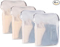 4 Pack Mesh Laundry Bag Mesh Laundry Bags Laundry with Handle for Washing Socks, Baby Items, Lingerie, Travel Garments (WHITE, 4)