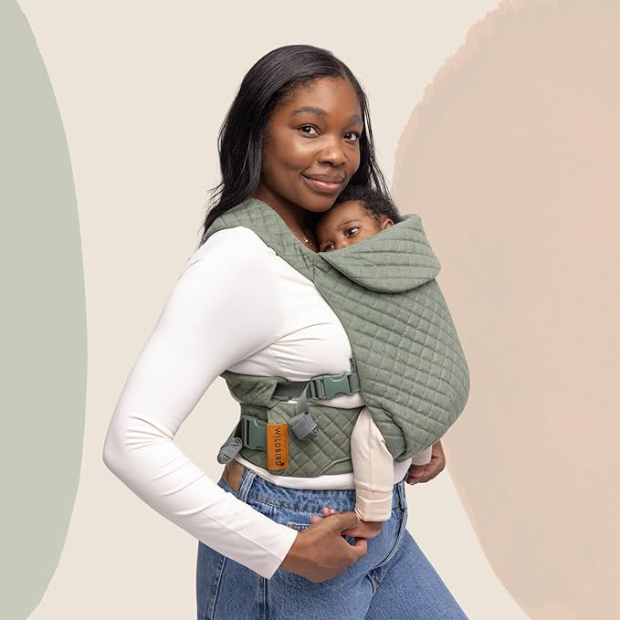 WildBird - Aerial Carrier - 7 to 45 lbs - for Moms, Dads & Caregivers - 100% Natural European Linen Fibers - Versatile & Adjustable - Large Size - Treepie Fabric (Amazon Exclusive)