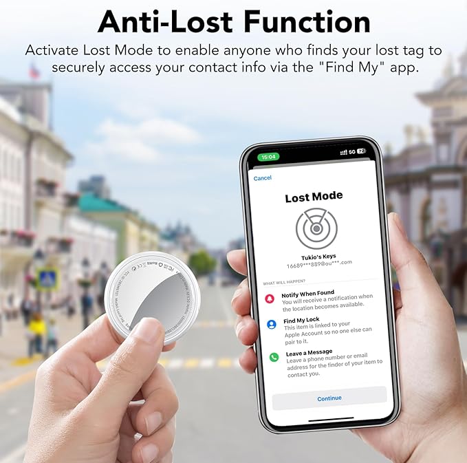 2025 New [Apple MFi Certified] (iOS Only) Air Tracker Tags-2 Pack, Bluetooth Tracker for Apple Find My, Replaceable Battery, Key Finder and Item Locator Smart Tag for Keys, Bags, Luggage, Pets, White