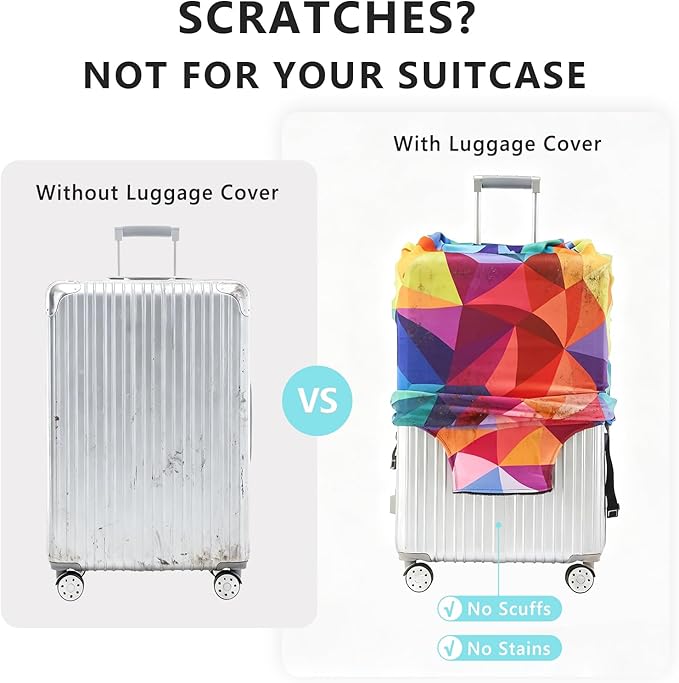 Travelkin Luggage Covers For Suitcase Tsa Approved,Suitcase Cover Protector Fit 18-32 Inch Luggage (Map, M)