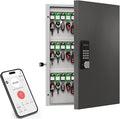 72 Key Lock Box, Key Cabinet Organizer Wall Mount use OTP Technology Unlock,Fixed Password/Bluetooth Unlock,Key Safe Security Storage Lockbox Holder for Valets, Hotels, Car and House