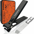 Nail Clippers Set, Ultra Sharp Sturdy Fingernail and Toenail Clipper Cutters with Visibly Tin Case, Large Toenail Clipper