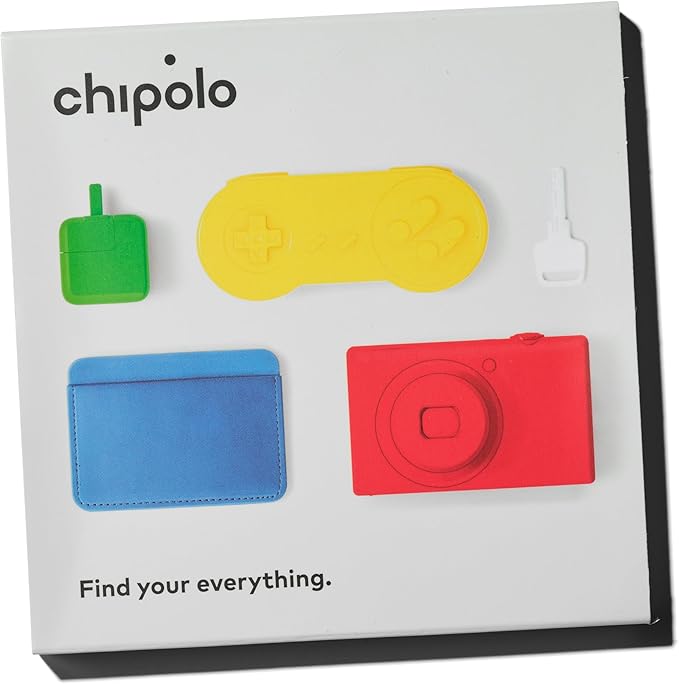 Chipolo ONE Point - 4 Pack - Key Finder, Bluetooth Tracker for Keys, Bag, Item Finder - Works with Google's Find My Device app (Android only) (Off White)