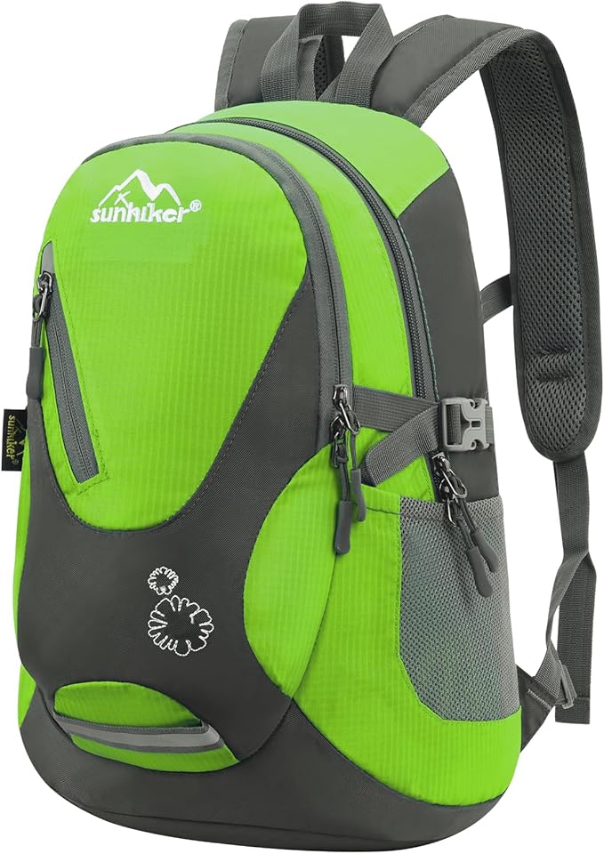 sunhiker Cycling Hiking Backpack Water Resistant Travel Backpack Lightweight SMALL Daypack M0714 (Green)
