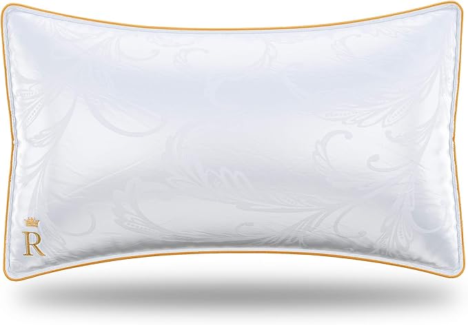 Royal Therapy Pillows Queen Size Set of 2 - Pillows, Side Sleeper Pillow - Adjustable Alternative Down Pillow, Bed Pillows, Sophisticated Design & Gold Piping
