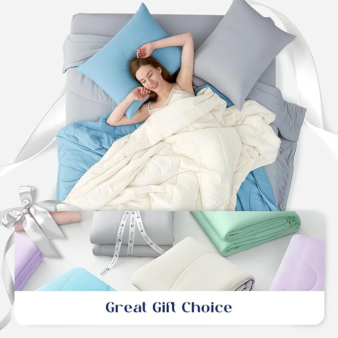 Dream Valley® Outlast® Cooling Comforter, Throw Size, Breathable NASA-Grade Space Technology Blanket for Hot Sleepers Night Sweats, Q-Max > 0.45 Aerocool™ Breathable, Cool Grey, 60"x80"