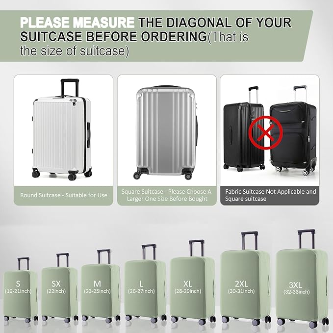 Travel Luggage Cover - Scratch-Resistant Fit 19-31 Inch Suitcase Protector (Cyan, S(19-21 inch))
