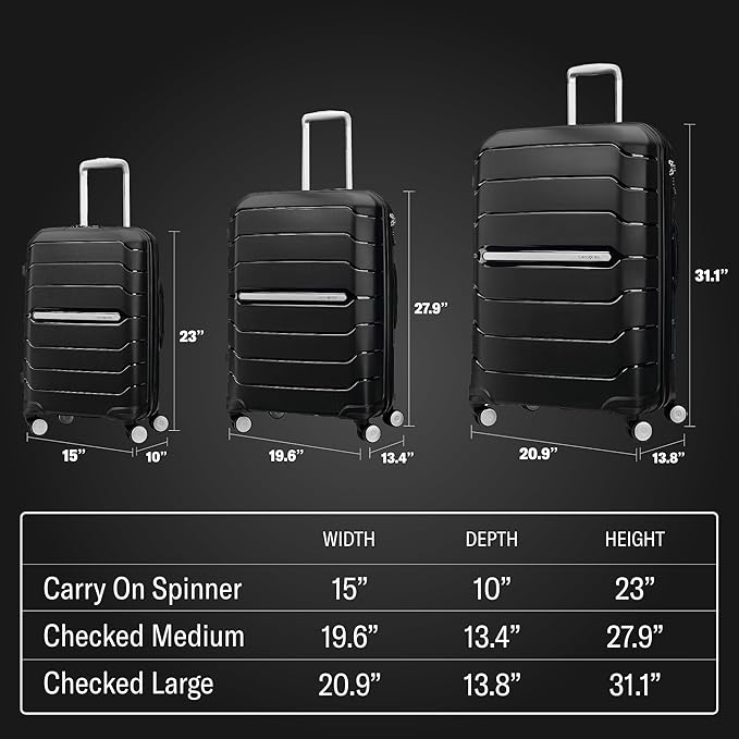 Samsonite Freeform Large Checked Luggage with Dual 360° Spinner Wheels - TSA Lock, Airline-Approved - Lightweight Durable Polypropylene Expandable Hardshell - Merlot