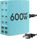 Charging Station (600W),12-Port USB C Charger Block with Dual 100W PD USB-C Fast Charging Station Hub for MacBook Pro/Air/All iPad Phone 17/16 15/14/13/Pro Max/Samsung Galaxy Note(Green)
