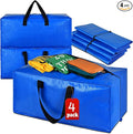 4 Pack Heavy Duty Extra Large Moving Bags Storage Tote - Strong Handles& Backpack Straps - Space Saving Storage Bags Alternative to Moving Boxes and Bins,Compatible with Ikea Frakta Cart, Blue