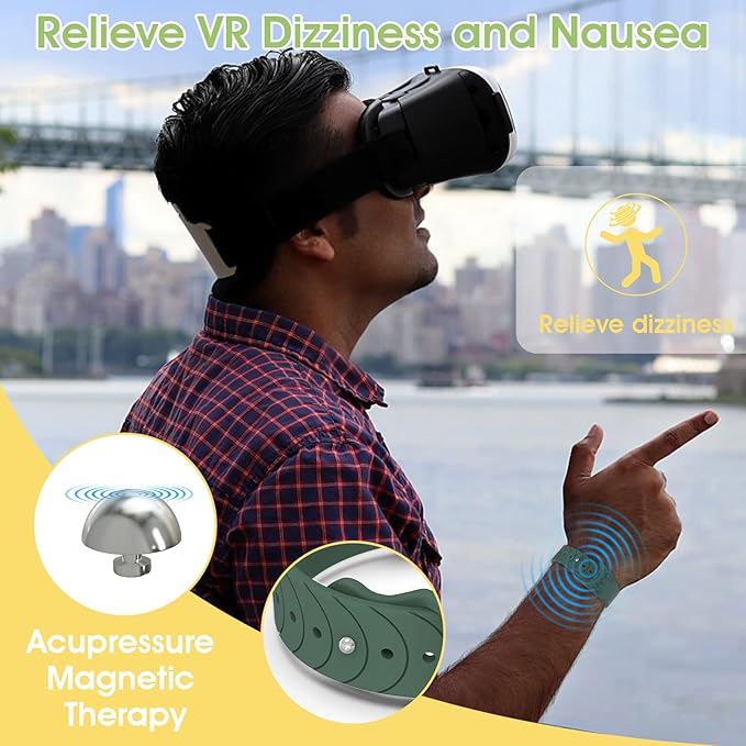 Hion Motion Sickness Bracelets Sea Sickness Wristbands for Motion Sickness/Morning Sickness/Pregnancy Nausea Anti Nausea Bands Acupressure Wristband(3Pairs-Black+Purple+Transparent)