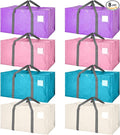 8 Pack Extra Large Moving Bags Heavy Duty Packing Bags with Extra Long Handles and Zippers Storage Totes for College Students Room Dorm Essentials Packing Supplies (Mixed Colors)