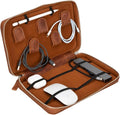Medicine Handmade Leather Cable Organizer Bag – Full-Grain Leather Travel Tech Case for Cords, Chargers & Accessories – Zippered Storage for Men & Women (Tiguan Tan)