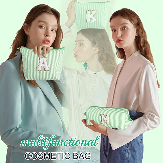 YOOLIFE Initial Makeup Bag for Girls - Skin Care for Teens 10-12 | Christmas & Birthday Gifts for Girls 3-13 | Trendy Stuff