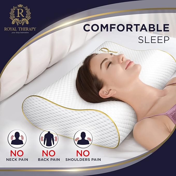 4-Layer Queen, Contour Pillow, Side and Back Sleepers, Orthopedic, Neck Support Pillow, for Neck Pain, CertiPUR-US