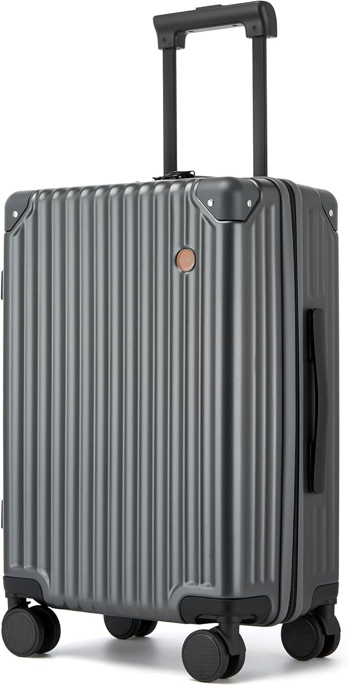 20 Inch Carry on Luggage,Airline Approved 22x14x9 Hard Shell Carry on Suitcase with 360° Spinner Wheels,TSA Lock and Lightweight Hardside Carry-on Luggage for Travel (Grey, 20 Inch)