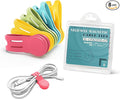 Kanemc Magnetic Cable Organizer For Cords, Cord Wrap Silicone Zip Ties Twist Ties Magnet Strap For Smartphone Charger Earphone Video Game USB C Cables (Macaron Color, S-size)