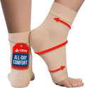 KEMFORD Ankle Compression Sleeve - Plantar Fasciitis Braces - Open Toe Compression Socks for Swelling, Sprain, Neuropathy, Foot Arch Support for Men and Women - 15-20mmhg, L, Beige