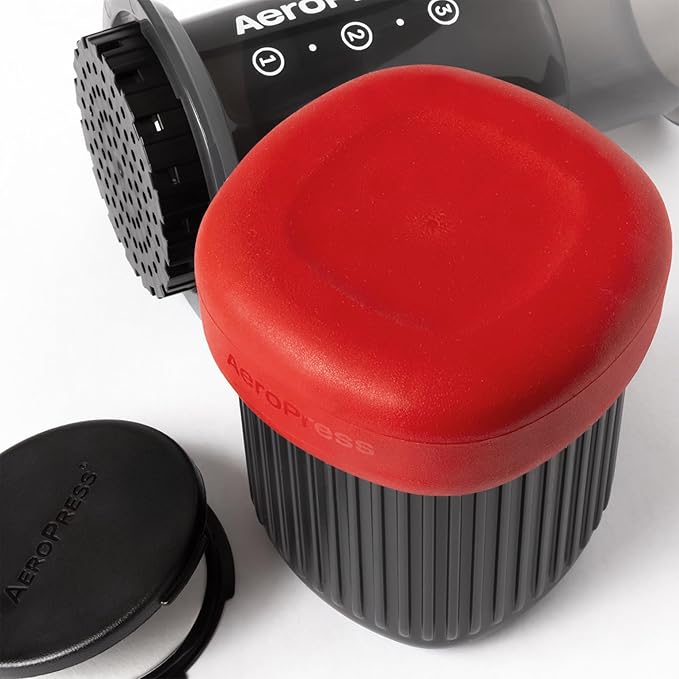 AeroPress Go Travel Coffee Press Kit - 3 in 1 brew method combines French Press, Pourover, Espresso - Full bodied coffee without grit or bitterness - Small portable coffee maker for camping & travel