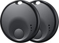 Premium Tracker Tag - Smart Bluetooth Tracker, Works with Apple Find My APP (iOS Only, Not for Android), Smart Tag Keys Finder & Item Locator for Keys, Luggage, Pets & Wallet (2 Pack Black)