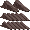 Frienda 12 Pcs Jumbo Door Stoppers Heavy Duty Door Stopper Tall up to 2inch Tall Wedge TPR Large Wedge Stackable Big Rubber Doorstop for Hotel Carpet Hardwood Concrete and Tile (Coffee)
