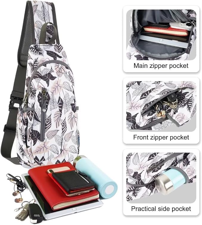 TITECOUGO Small Sling Bag, Lightweight Crossbody Backpack for Men Women, Shoulder Bag for Sports and Outdoor