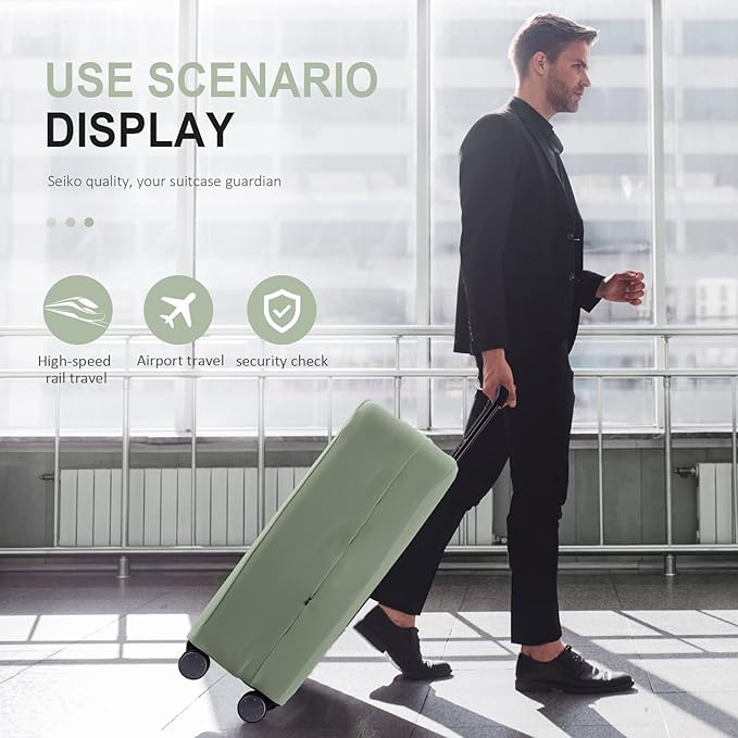 Travel Luggage Cover Suitcase Protector Scratch-Resistant Fit 19-31 Inch Suitcase, Not Included Suitcase (Cyan, 3XL(32-33inch))