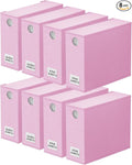 SpaceAid 8 Pack Bed Sheet Organizers and Storage, Foldable Organizer for Linen Closet, Set Folder Keeper with Window XL (Queen & King Size) Bedding Container (Pink, 8 Pack)