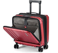 TydeCkare 16" Carry on Luggage with 2 Laptop Compartments, Lightweight Hardshell ABS+PC Suitcase with Dual Control TSA Lock, with YKK Zipper, 4 Spinner Silent Wheels, for Business Travel, Wine Red