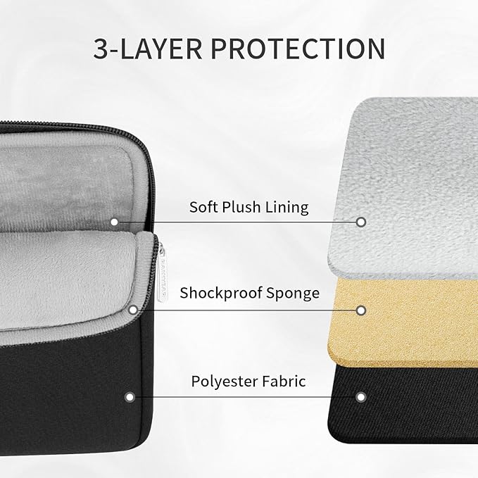RAINYEAR Laptop Sleeve Case 11-13 Inch, Protective Portable Case with Front Pocket, Briefcase Computer Cover Laptop Bag Compatible with MacBook Air/Pro, HP, Dell, Lenovo, Acer, Black