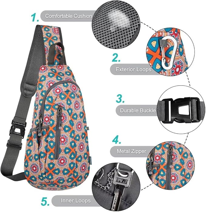 TITECOUGO Small Sling Bag, Lightweight Crossbody Backpack for Men Women, Shoulder Bag for Sports and Outdoor