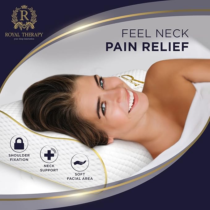 4-Layer Queen, Contour Pillow, Side and Back Sleepers, Orthopedic, Neck Support Pillow, for Neck Pain, CertiPUR-US