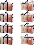 VENO 8 Pack Moving Bags, Heavy Duty, Moving Boxes Alternative, Packing Storage Supplies for Dorm Room Essentials with Zipper for Clothes, Extra Large Totes for Packaging (Clear, 8 Pack)