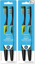 Amazon Basics Electric Pulsating Deep Cleaning Toothbrushes, 2 Count, 2-Pack