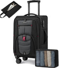 Carry On Luggage 22x14x9 Airline Approved, 22-Inch Suitcases with Spinner Wheels, Softside Carry-on Luggage with TSA Lock for Men Women Business Trip, Lightweight Large Capacity Luggage for Travel