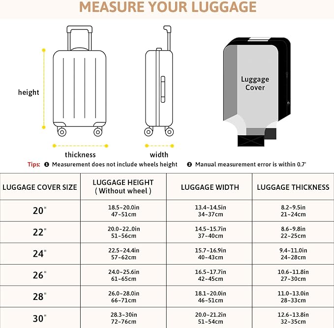 OrgaWise Clear Luggage Cover, For Suitcase Tsa Approved Transparent TPU Suitcase Cover Protector Fit 26-28 Inch Luggage