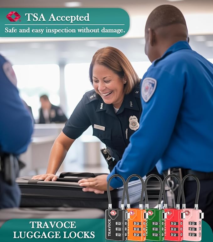 TSA Approved Luggage Locks, Travel Locks Which Also Work Great as Gym Locks, Toolbox Lock, Backpack and More,Black 2 Pack