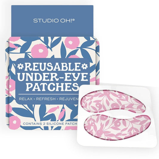Studio Oh! Reusable Under-Eye Patches, Puffy Eyes Treatment and Under Eye Masks Skincare, 100% Silicone Eye Patches, Pairs with Favorite Serums or Creams, Blushing Dahlias