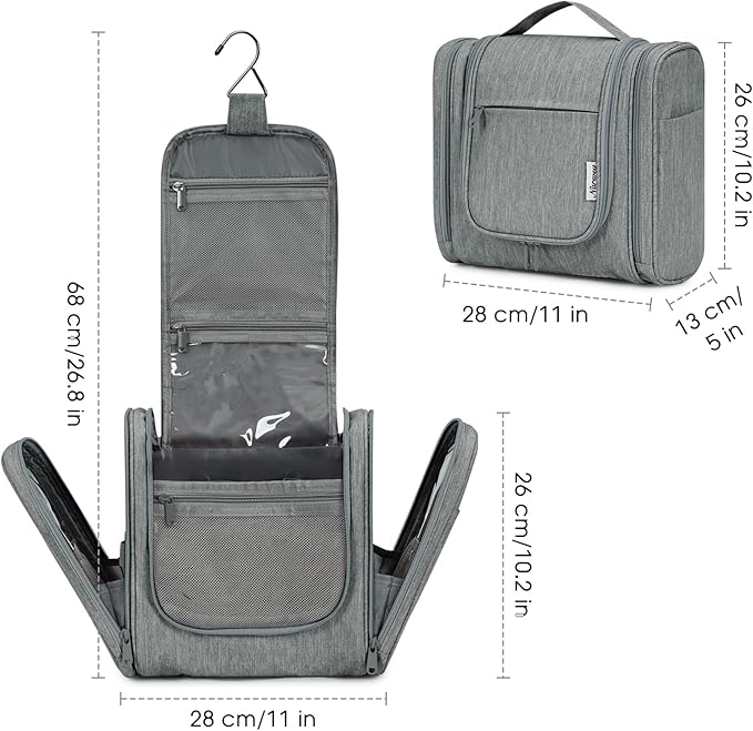Narwey Hanging Toiletry Bag for Women Travel Makeup Bag Organizer Toiletries Bag for Cosmetics Essentials Accessories