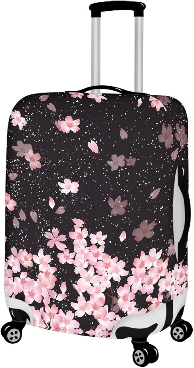 Cherry Blossom Luggage Covers Protector Elastic Trolley Baggage Case Fit 22-25 Inch for Women Girls