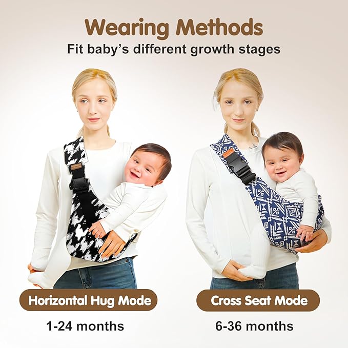 Baby Sling Carrier,Toddler Carrier, 2025 New Baby Sling,Portable and Lightweight Sling,Non-Slip Hip Seat Carrying 10-30lbs(Square)