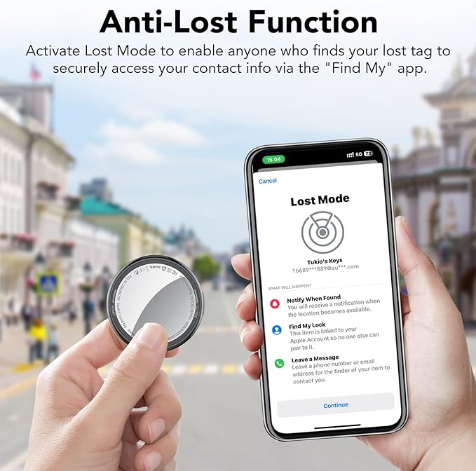 2025 New [Apple MFi Certified] (iOS Only) Air Tracker Tags-6 Pack, Bluetooth Tracker for Apple Find My, Replaceable Battery, Key Finder and Item Locator Smart Tag for Keys, Bags, Luggage, Pets, Black