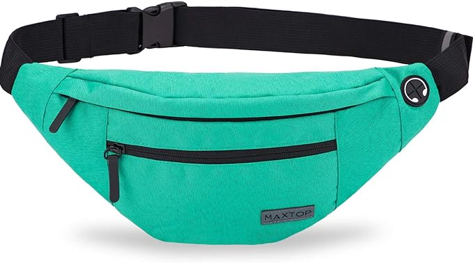 MAXTOP Large Crossbody Fanny Pack with 4-Zipper Pockets,Gifts for Enjoy Sports Festival Workout Traveling Running Casual Hands-Free Wallets Waist Pack Phone Bag Carrying All Phones