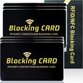 Aigee RFID Blocking Cards 6 Pack, Contactless NFC Debit Credit Card Passport Protector, One Card Protects Entire Wallet for Men and Women, New RFID Blocking Technology No Batteries Required (Black)