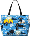 Beach Bag for Women Beach Tote Bag Waterproof Sandproof Large Bags with Zipper Big Capacity for Vacation Travel