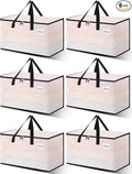 Heavy Duty Moving Bags - Extra Large Packing Bags and Storage Totes, Collapsible and Foldable Option for Moving and Storage, Clear, 93 L - 6 Pack