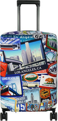 HYPER VENTURE Washable Luggage Cover - Fashion Suitcase Protector Fits 18-22 Inch Luggage (Travel Location, S)